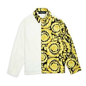 Versace Boys' Baroque Print Poplin Shirt - Little Kid size 6